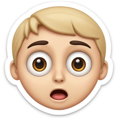 Create an iOS styled emoji that shows immense shock but satisfaction sticker