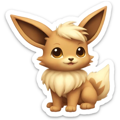 Kawaii Shiny Pastel Tan Eevee Full Body sticker