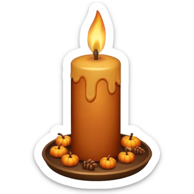 autumnal candle that’s brown  sticker