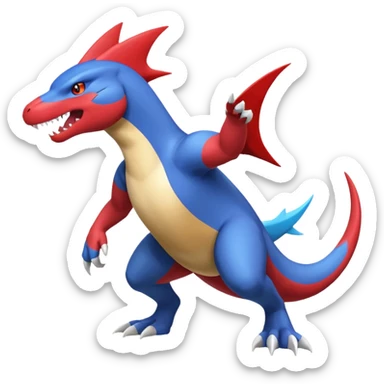 Garchomp-Salamence-Wolf-Latios-fusion, full body  sticker