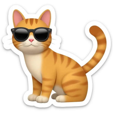 Cat wearing sunglasses sticker