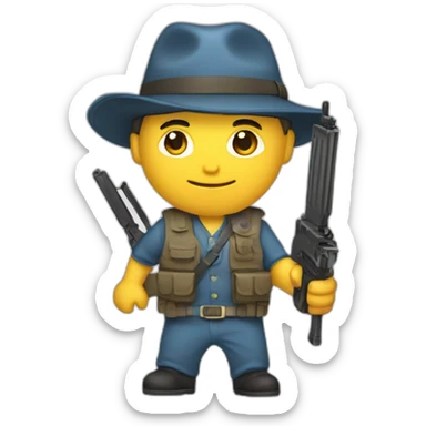 Un homme pointant une arme sticker