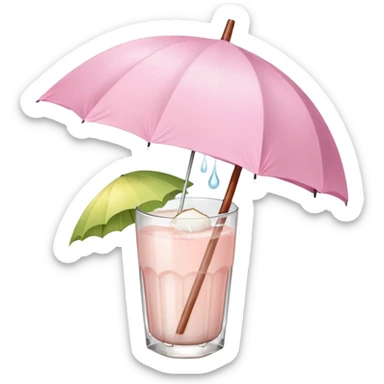 coconut drink with light pink umbrella sticker