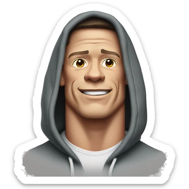 john cena wearing a hoodie sticker