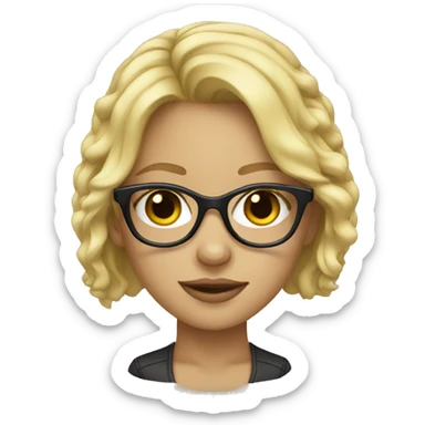 blonde girl with black glasses sticker
