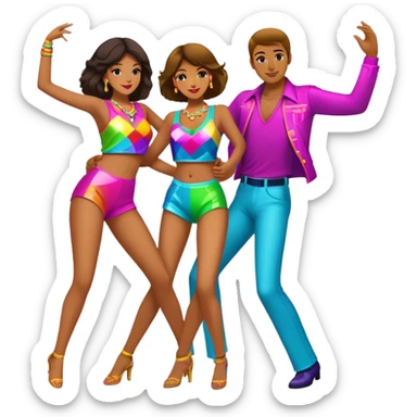 Couple dancing in the disco sticker