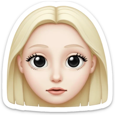 face with big black pupils sticker