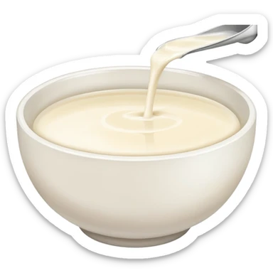 white bowl filled with milk, simple, clear sticker