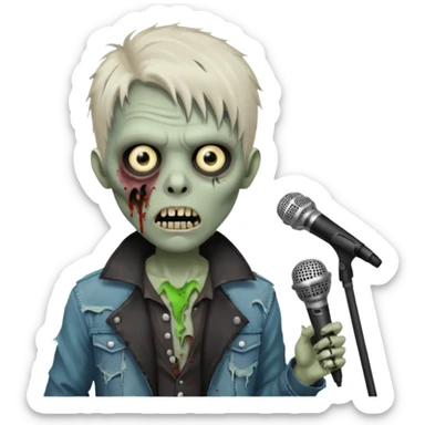 Zombie singer  microphone  sticker