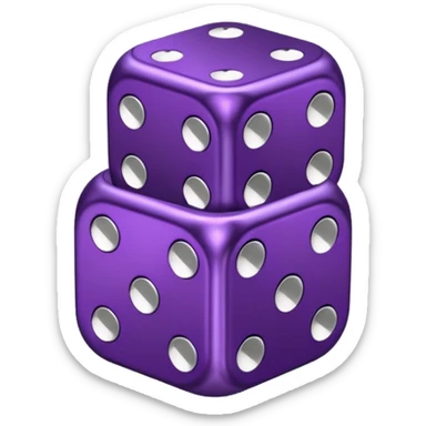 dark purple metallic dice, hearts instead of dots sticker