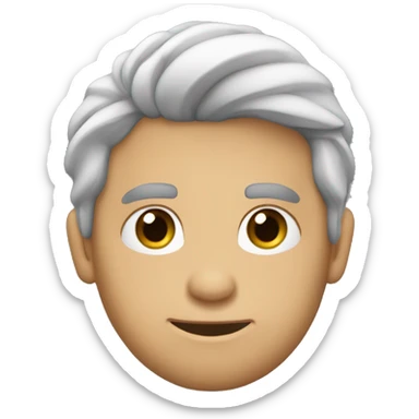 Menino moreno com cabelo baixo apontando pra si sticker