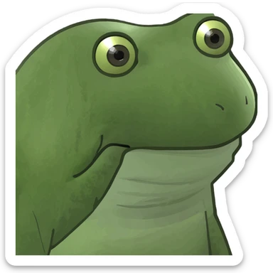 bufo frog with a beach background and palm trees sticker