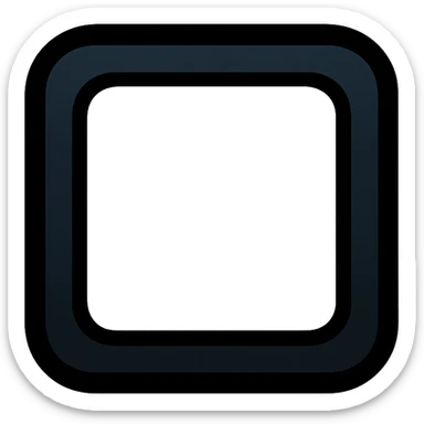 stylized icon of a square with rounded corners, white core, soft seamless ombre gradient to black outside, no visible border, no text sticker