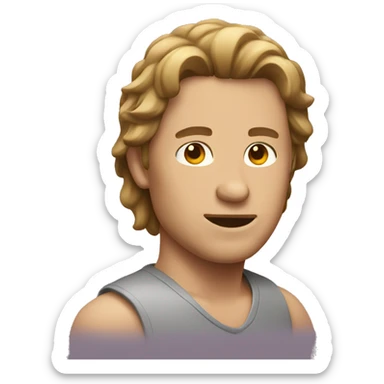 Men with mullet and short brwon hair sticker