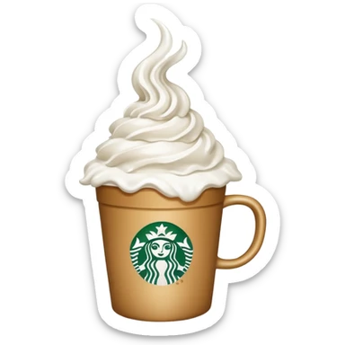 Starbucks cup with whip cream sticker