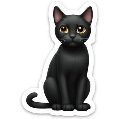 Black cat with white chin sticker
