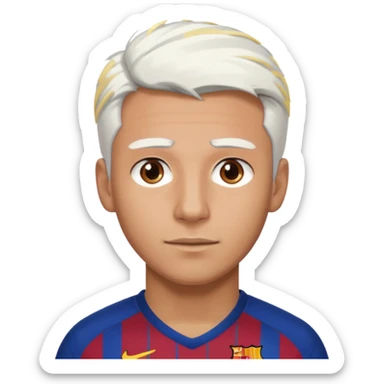 araujo футболист с белыми волосами и коричневыми   в футболке барселоны sticker