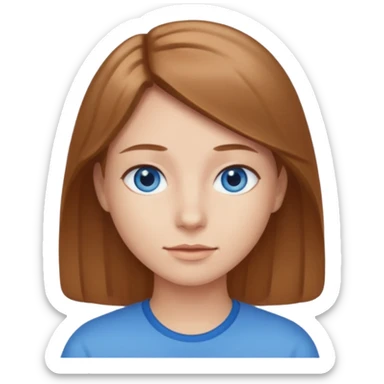 can you make a white native American emoji with light brown hair and blue eyes  sticker