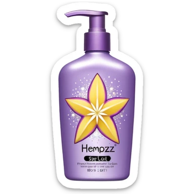 Hyperrealism bottle pale purple iridescent Hempz NEW Star Dust Body Lotion, Iridescent Glow Shimmer, Passionfruit and Wild Orchid, Hydrating and Nourishing Moisturizer sticker