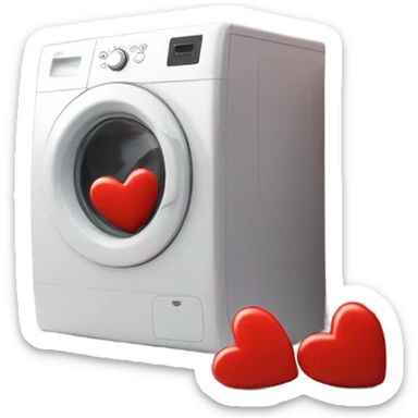 Kissing smiley face with a washing machine sticker