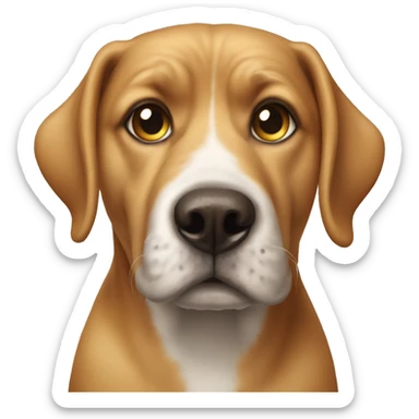 Dog with bullseye eye sticker