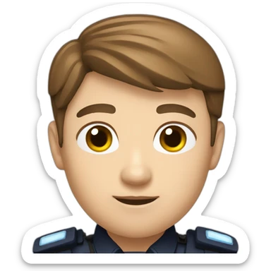 met police officer with brown hair and light brown eyes sticker