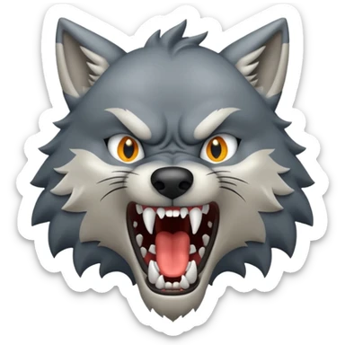 Wolf snarling sticker