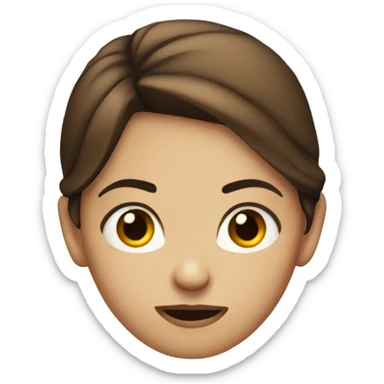 Girl with brown hair looking suspiciously with eyebrow raised sticker