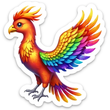 Rainbow phoenix sticker
