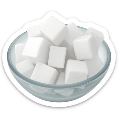 Sugar cubes in a bowls sticker