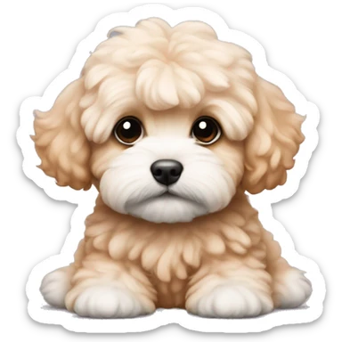 Fluffy apricot maltipoo puppy sticker