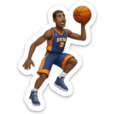 Basketball playing basketball sticker