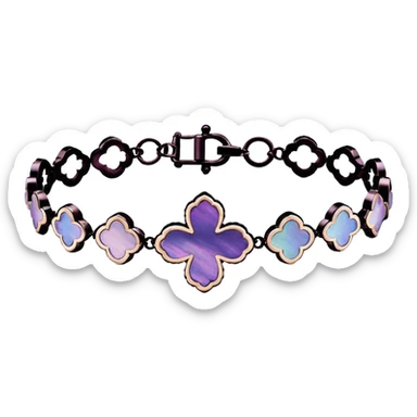 Van Cleef Vintage Alhambra bracelet in Mother of pearl purple sticker