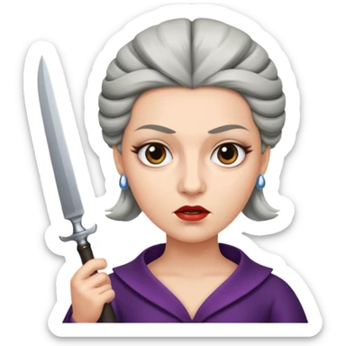 Opera singer with a knife  sticker