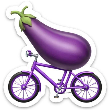 A eggplant riding a bike sticker