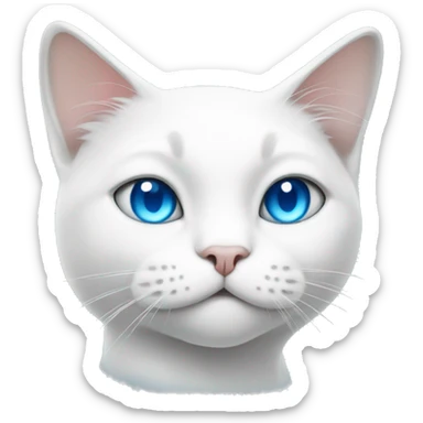 White cat with blue eyes smoking  sticker