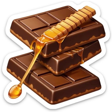 chocolate bar with honey on top sticker