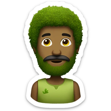 man with a moss beard sticker