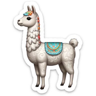 cloud patterned lama sticker
