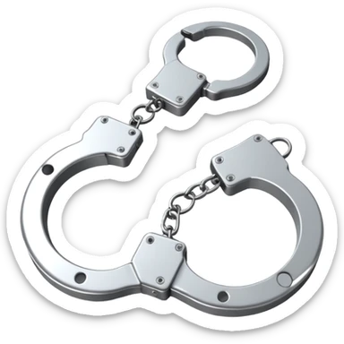 cracking handcuffs with little effects of cracks with 4k  sticker