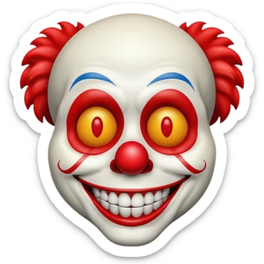 Make an image of a skull clown sticker