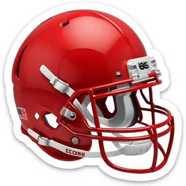 in a shade of red college football helmets sticker