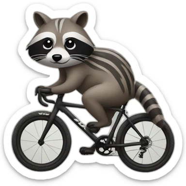 raccoon on gravel bike sticker