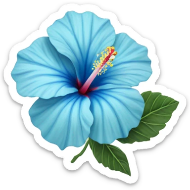 pastel Blue hibiscus flower sticker