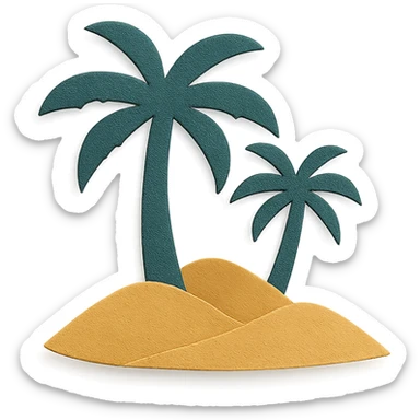 layered cut-out palm trees and sand dunes in Saudi Arabia sticker