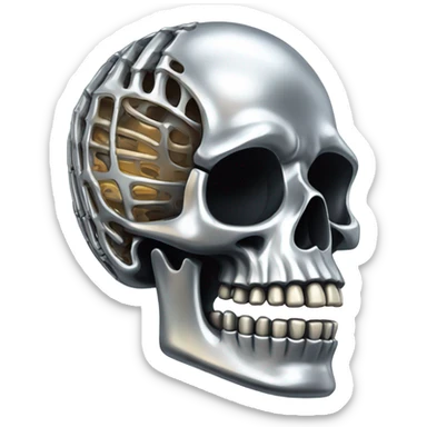 Skeleton made out of chrome sticker