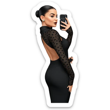 selfie in stylish black dress sticker