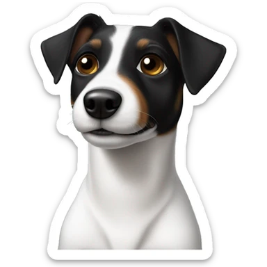 All Black Jack Russell Terrier no brown no white  sticker