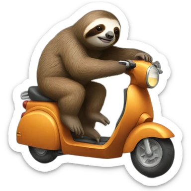 sloth riding a scooter sticker