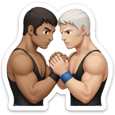two white hands thumb wrestling sticker